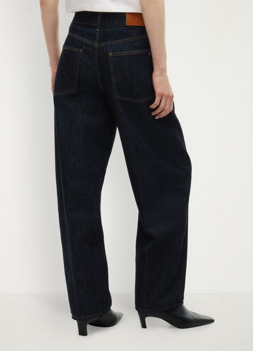 Tommy Hilfiger Quinn mid waist wide leg jeans met donkere wassing  - achterkant 5 indigo