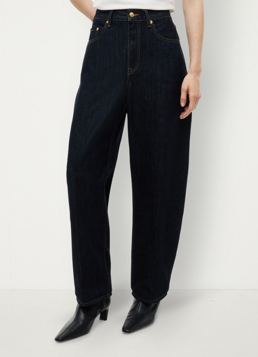 Tommy Hilfiger Quinn mid waist wide leg jeans met donkere wassing