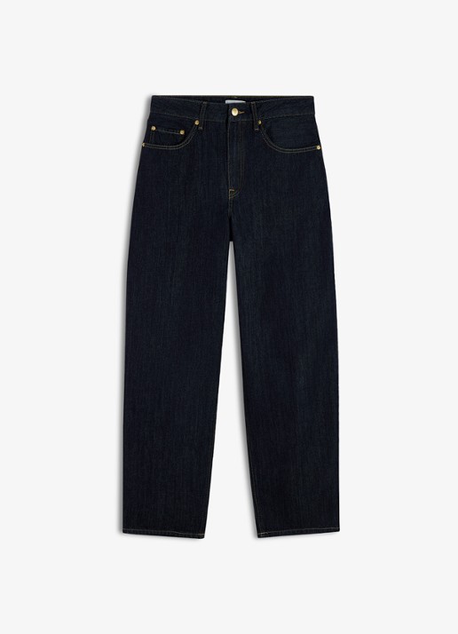 Tommy Hilfiger Quinn mid waist wide leg jeans met donkere wassing  - voorkant 6 indigo