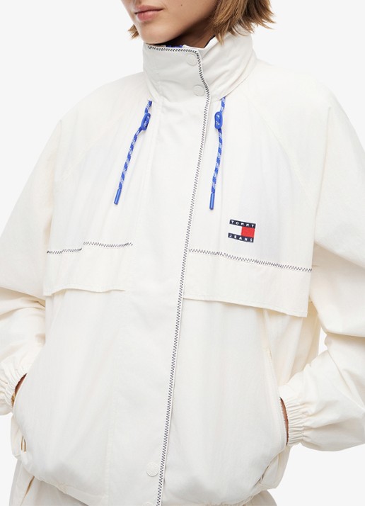 Tommy Hilfiger Regenjack met logo - detail 5 gebroken wit