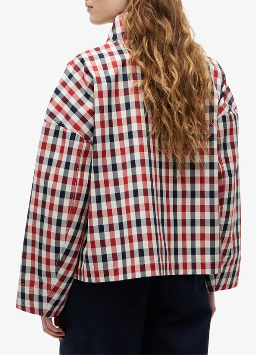 Tommy Hilfiger Regenjas met ruitdessin - achterkant 4 rood