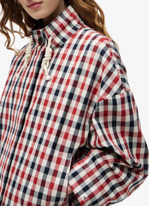 Tommy Hilfiger Regenjas met ruitdessin - detail 2 rood