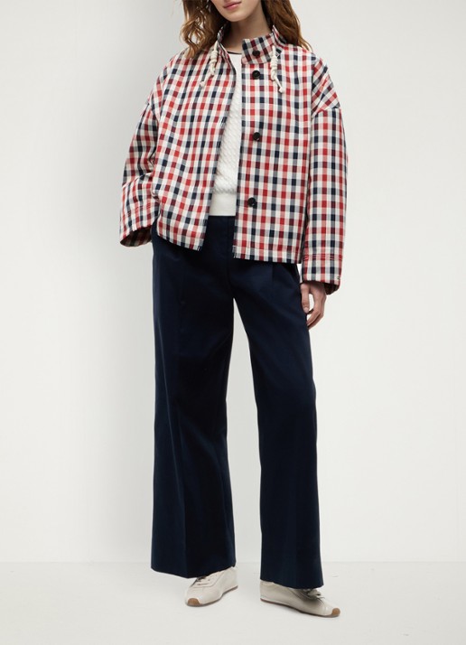 Tommy Hilfiger Regenjas met ruitdessin - voorkant 6 rood