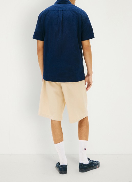 Tommy Hilfiger Regular fit overhemd in katoenblend - achterkant dark night navy-c1g