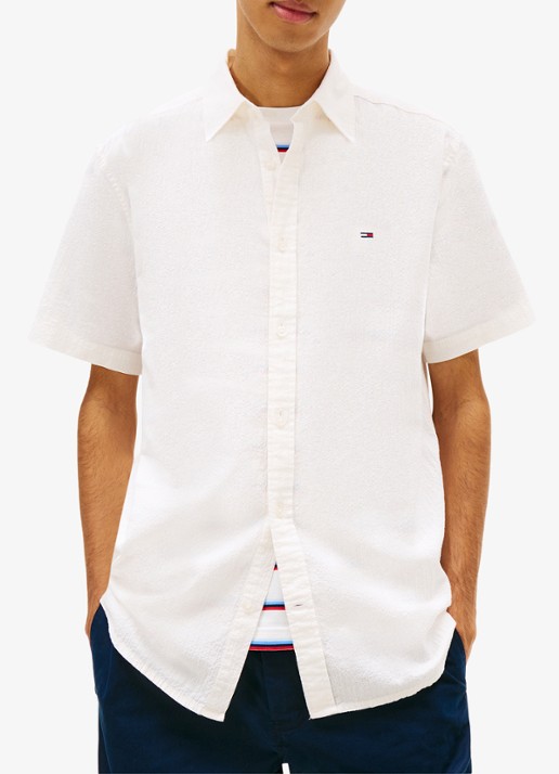 Tommy Hilfiger Regular fit overhemd in katoenblend