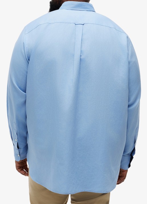 Tommy Hilfiger Regular fit overhemd in katoenblend - achterkant blauw