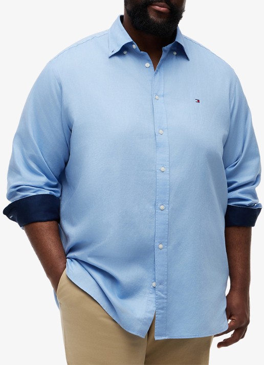 Tommy Hilfiger Regular fit overhemd in katoenblend