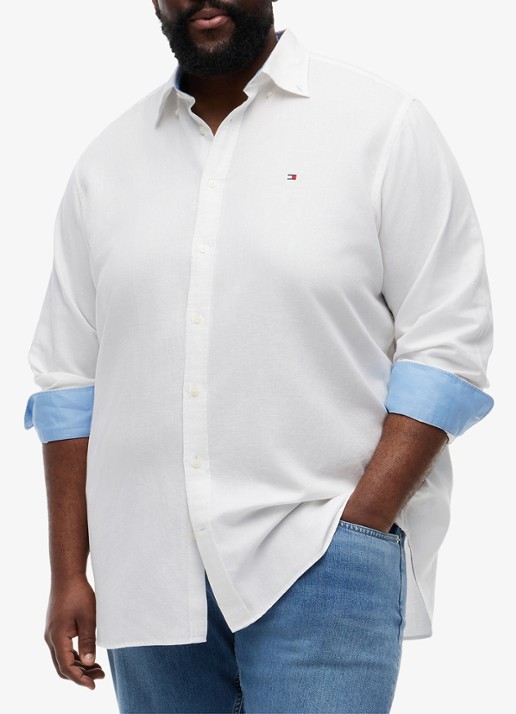 Tommy Hilfiger Regular fit overhemd in katoenblend - detail 2 wit