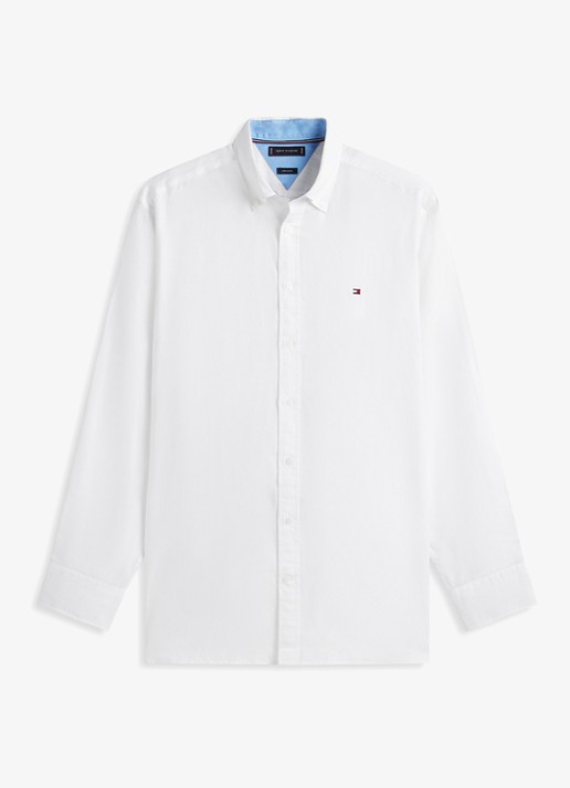 Tommy Hilfiger Regular fit overhemd in katoenblend - voorkant 4 wit