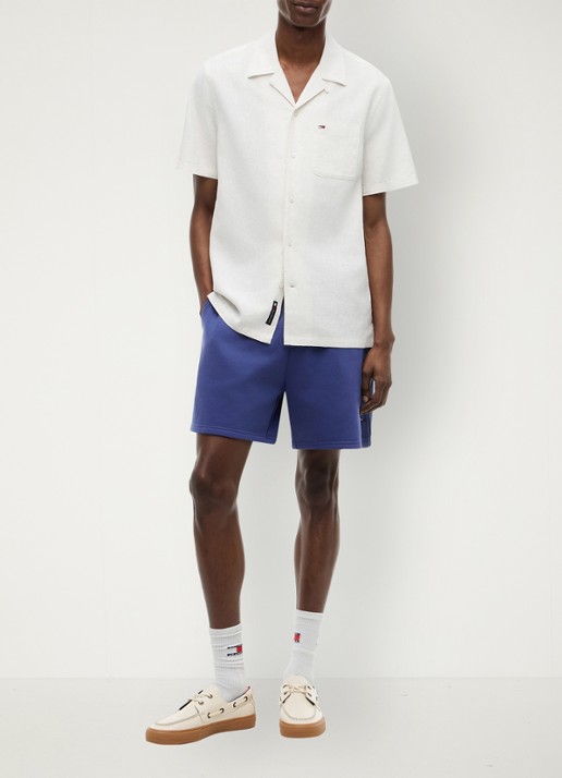 Tommy Hilfiger Regular fit overhemd in linnenblend - voorkant 3 ecru-ybl