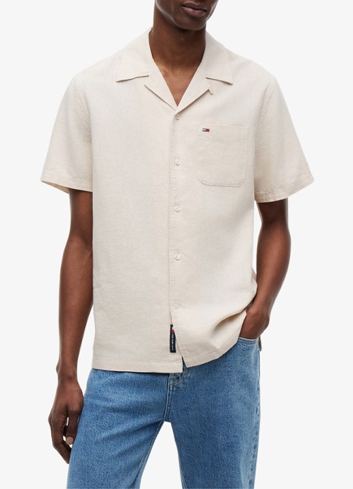 Tommy Hilfiger Regular fit overhemd in linnenblend - detail 3 classic beige-aci / beige