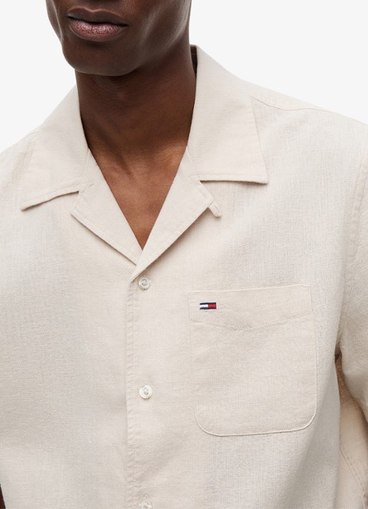 Tommy Hilfiger Regular fit overhemd in linnenblend - detail 4 classic beige-aci / beige