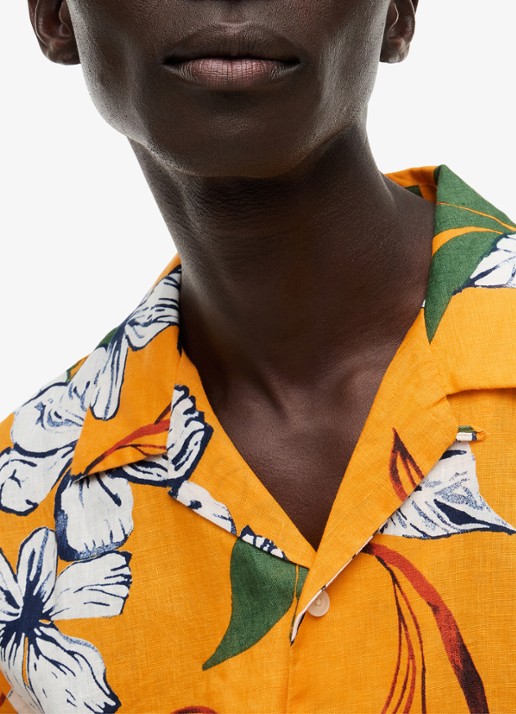 Tommy Hilfiger Regular fit overhemd met bloemenprint - detail 4 orange