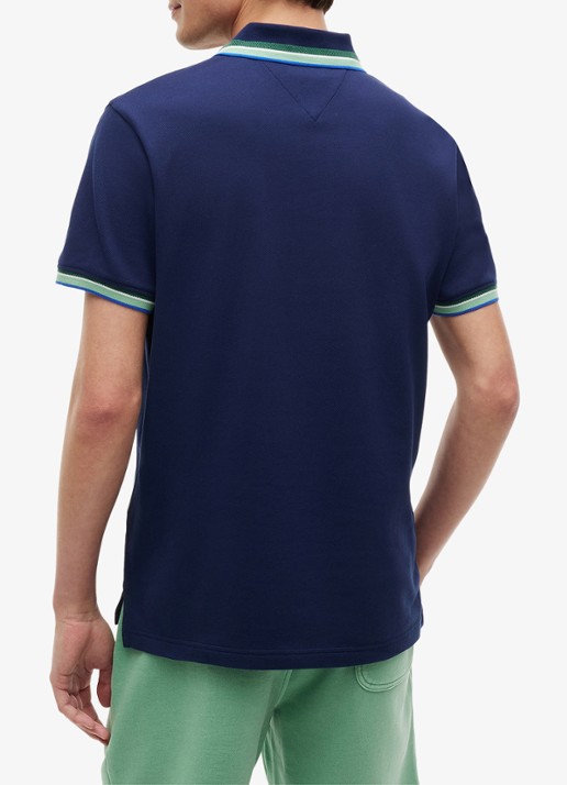Tommy Hilfiger Regular fit overhemd met gestreept detail - achterkant 3 donkerblauw