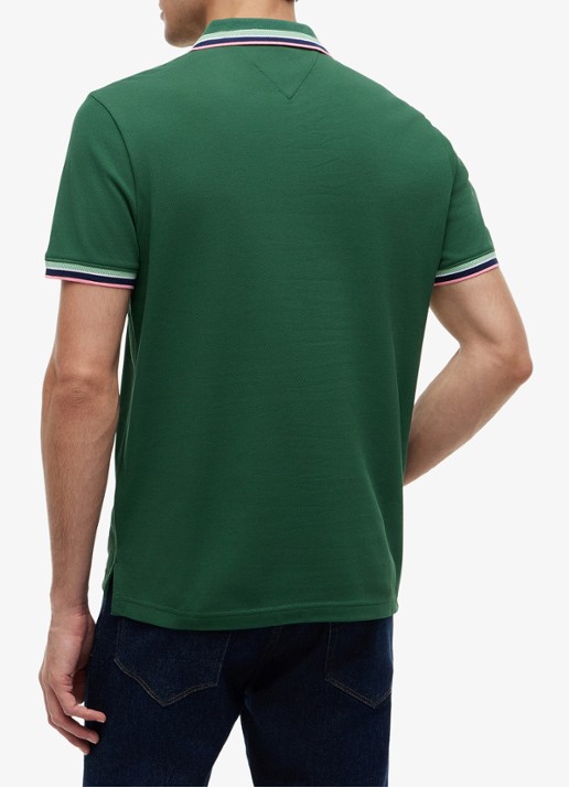 Tommy Hilfiger Regular fit overhemd met gestreept detail - achterkant groen