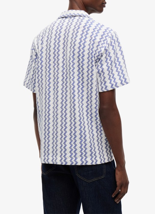Tommy Hilfiger Regular fit overhemd met grafische print - achterkant 5 donkerblauw