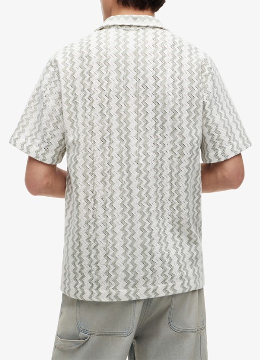 Tommy Hilfiger Regular fit overhemd met grafische print - achterkant olijfgroen