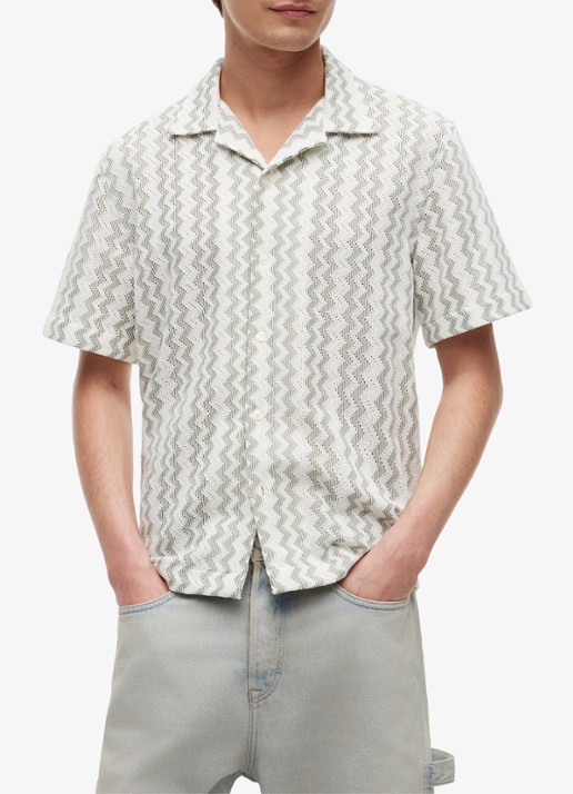 Tommy Hilfiger Regular fit overhemd met grafische print - detail 2 olijfgroen
