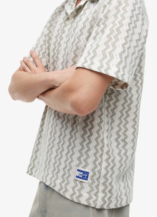 Tommy Hilfiger Regular fit overhemd met grafische print - detail 3 olijfgroen