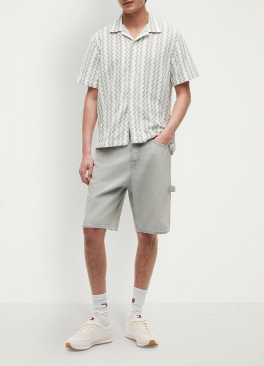 Tommy Hilfiger Regular fit overhemd met grafische print - voorkant 6 olijfgroen
