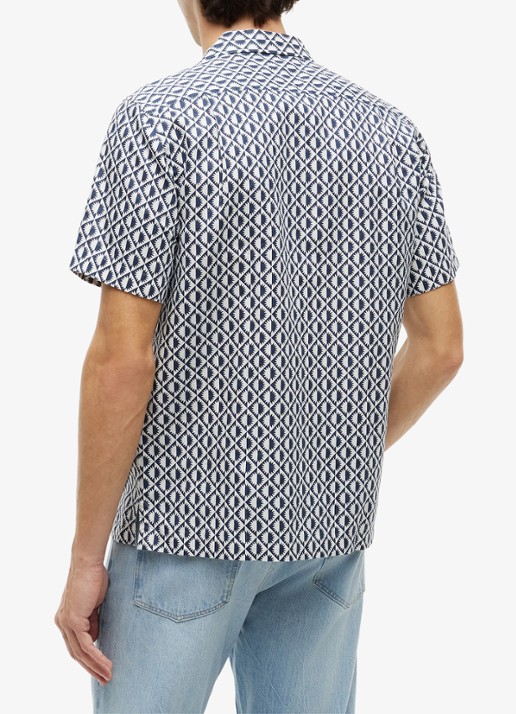 Tommy Hilfiger Regular fit overhemd met grafische print - achterkant 3 donkerblauw