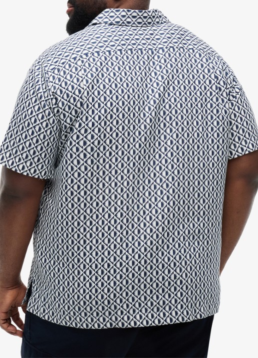 Tommy Hilfiger Regular fit overhemd met grafische print - achterkant donkerblauw