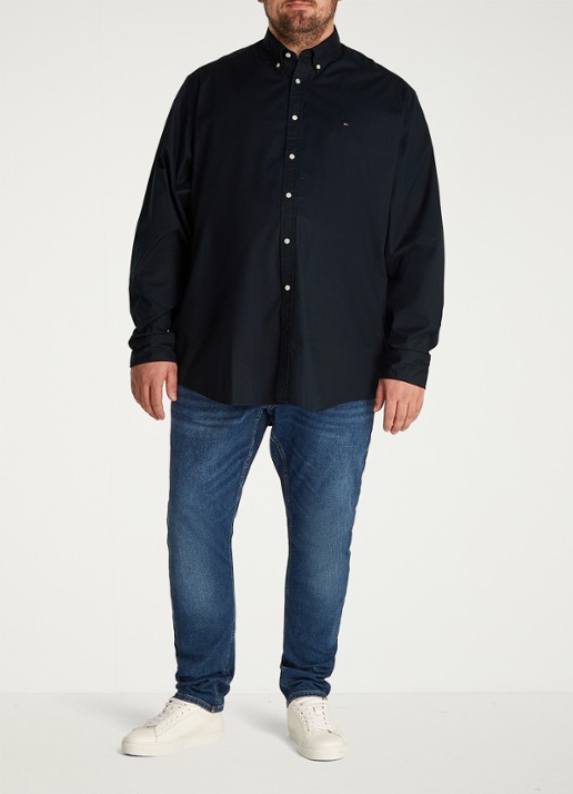 Tommy Hilfiger Regular fit overhemd met logo - voorkant 4 donkerblauw