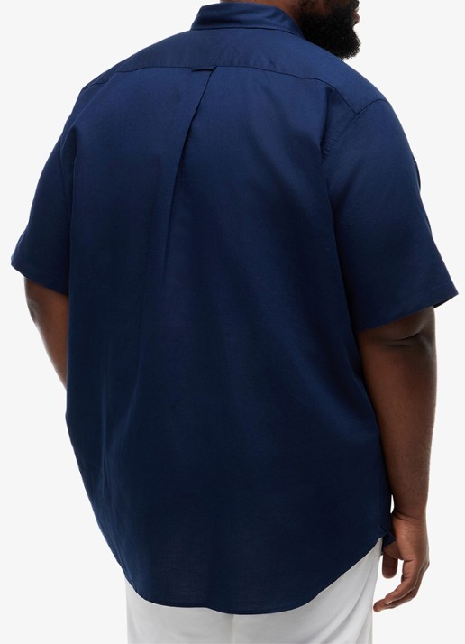 Tommy Hilfiger Regular fit overhemd met logo - achterkant 5 donkerblauw