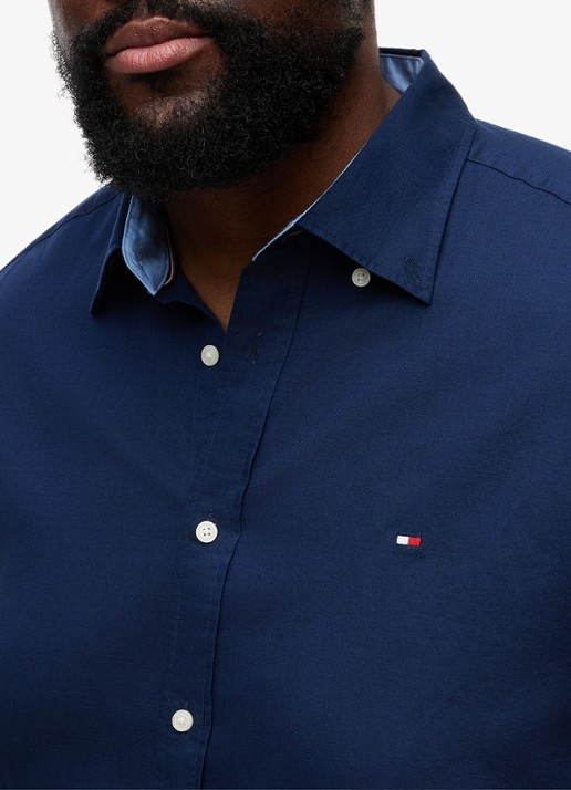 Tommy Hilfiger Regular fit overhemd met logo - detail 4 donkerblauw