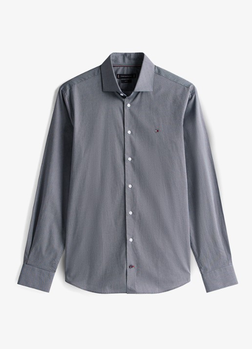 Tommy Hilfiger Regular fit overhemd met logoborduring - voorkant 3 grijs