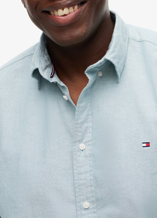 Tommy Hilfiger Regular fit overhemd met logoborduring - detail 5 lichtblauw
