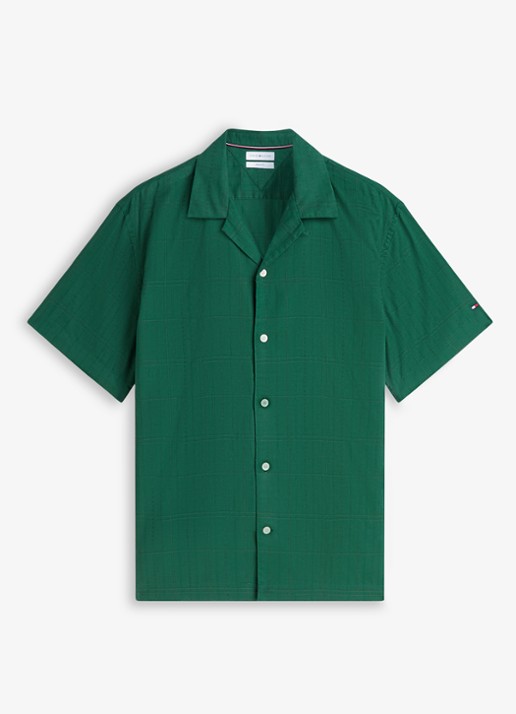 Tommy Hilfiger Regular fit overhemd met ruitdessin - voorkant 4 mosgroen
