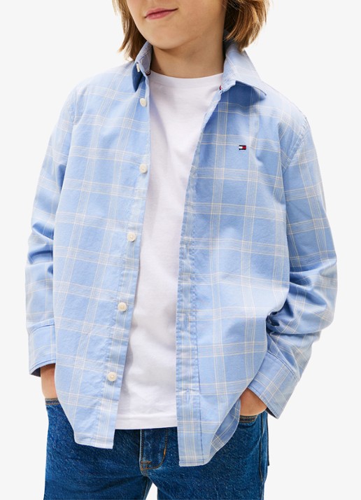Tommy Hilfiger Regular fit overhemd met ruitdessin - detail 4 lichtblauw