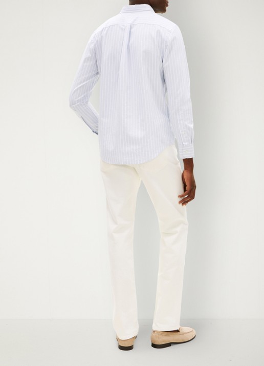 Tommy Hilfiger Regular fit overhemd met streepprint en borstzak - achterkant 6 lichtblauw