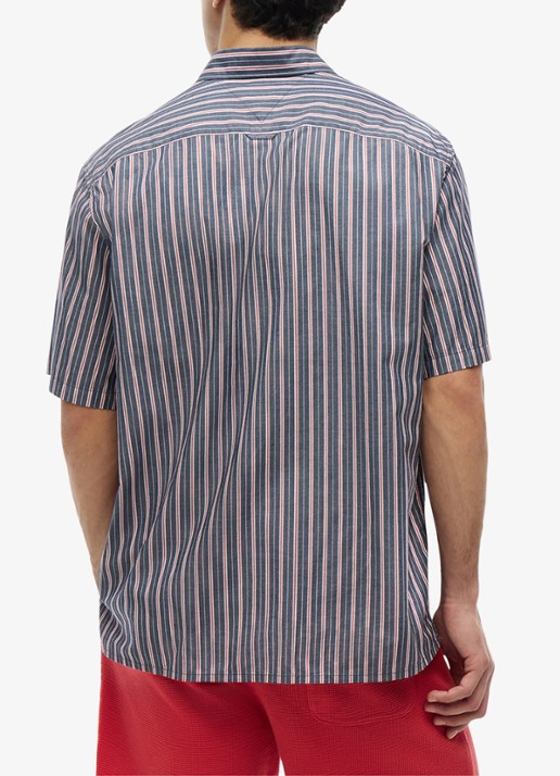 Tommy Hilfiger Regular fit overhemd met streepprint - achterkant 5 donkerblauw