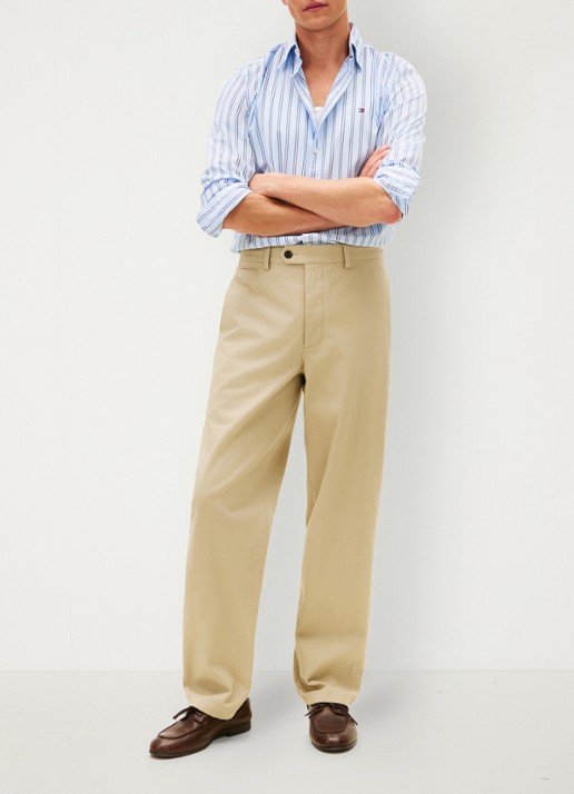 Tommy Hilfiger Regular fit overhemd met streepprint - voorkant 3 lichtblauw
