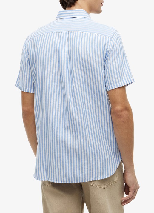 Tommy Hilfiger Regular fit overhemd met streepprint - achterkant 3 lichtblauw