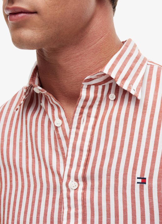 Tommy Hilfiger Regular fit overhemd met streepprint - detail 5 rood