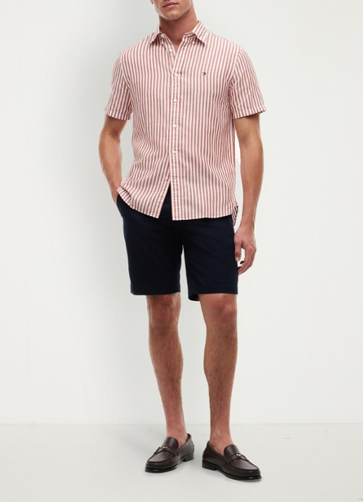 Tommy Hilfiger Regular fit overhemd met streepprint - voorkant 3 rood