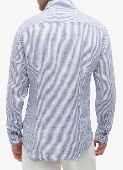 Tommy Hilfiger Regular fit overhemd met streepprint - achterkant lichtblauw