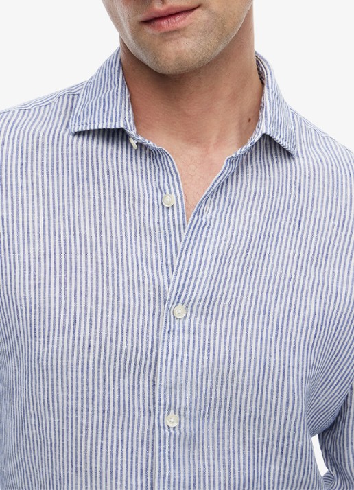 Tommy Hilfiger Regular fit overhemd met streepprint - detail 3 lichtblauw