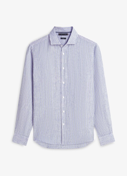 Tommy Hilfiger Regular fit overhemd met streepprint - voorkant 4 lichtblauw