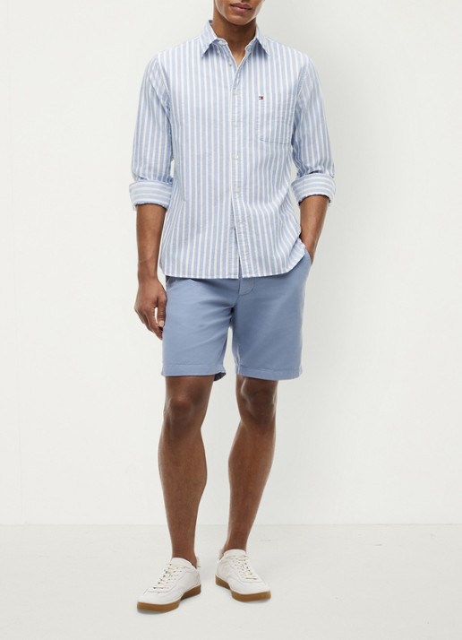 Tommy Hilfiger Regular fit overhemd met streepprint - detail 5 lichtblauw