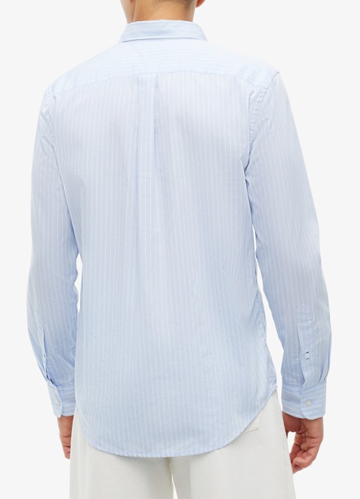Tommy Hilfiger Regular fit overhemd met streepprint - achterkant 3 lichtblauw
