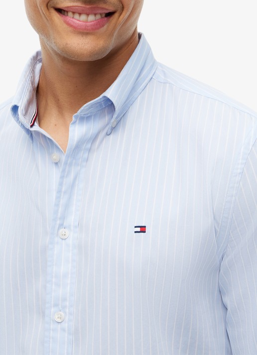 Tommy Hilfiger Regular fit overhemd met streepprint - detail 2 lichtblauw