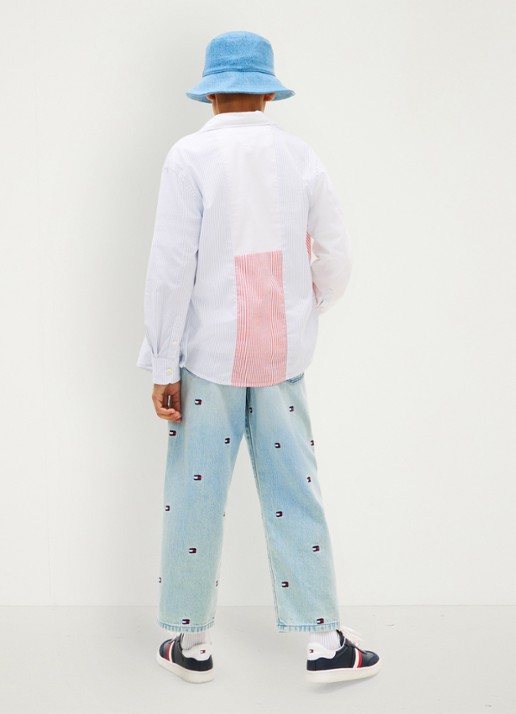 Tommy Hilfiger Regular fit overhemd met streepprint - achterkant rood