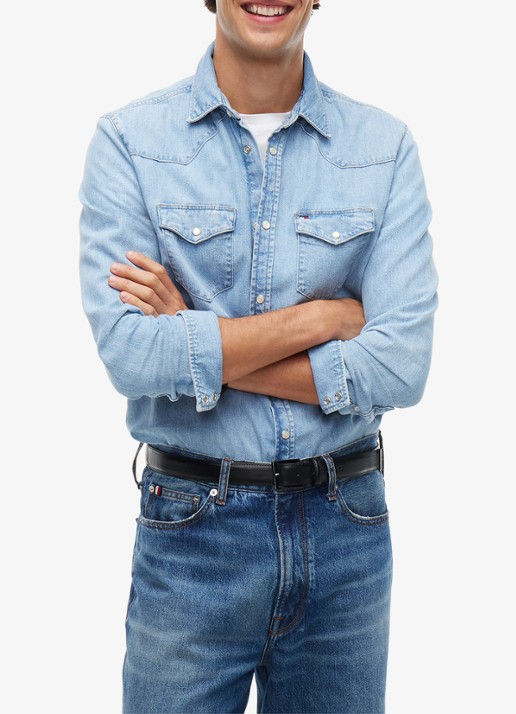 Tommy Hilfiger Regular fit overhemd van denim