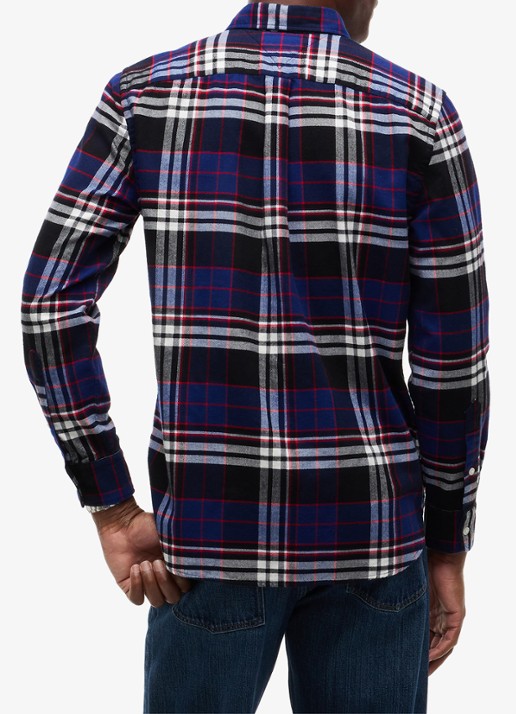 Tommy Hilfiger Regular fit overhemd van katoen met ruitdessin  - achterkant 4 donkerblauw