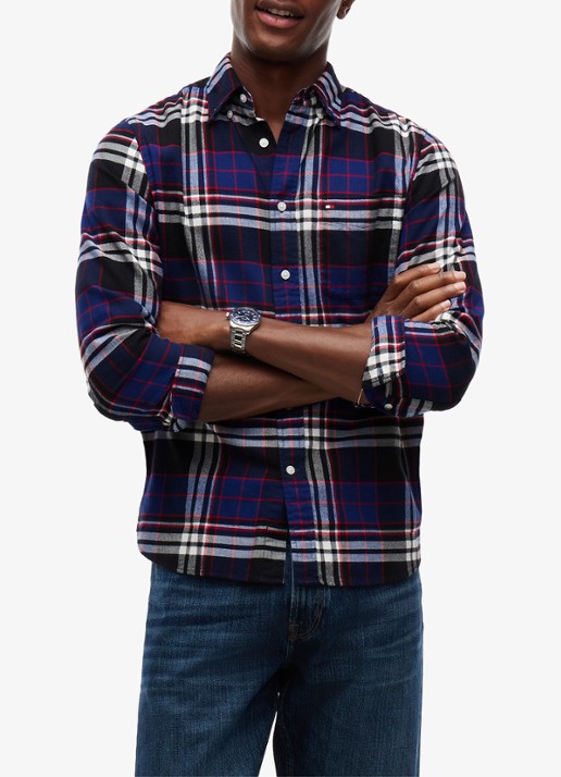 Tommy Hilfiger Regular fit overhemd van katoen met ruitdessin