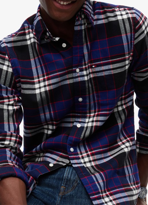 Tommy Hilfiger Regular fit overhemd van katoen met ruitdessin  - detail 2 donkerblauw